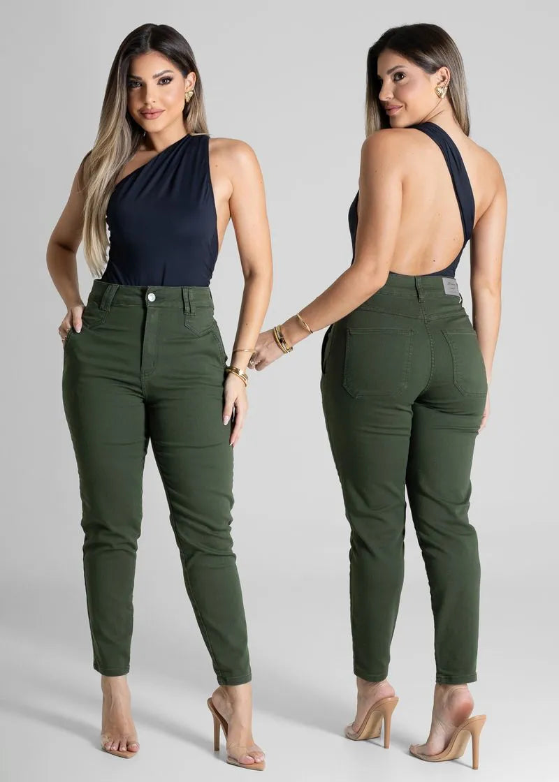 Calça Sarja Sawary Mom Verde 276233