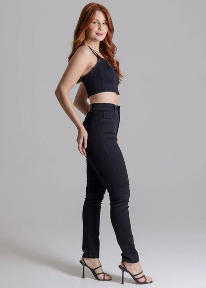 Calça Sarja Sawary Hot Pants Preta 263832