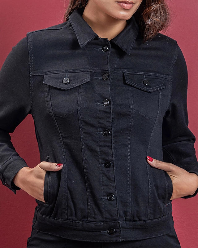 Jaqueta Sarja Black Jeans com Bolsos 23209