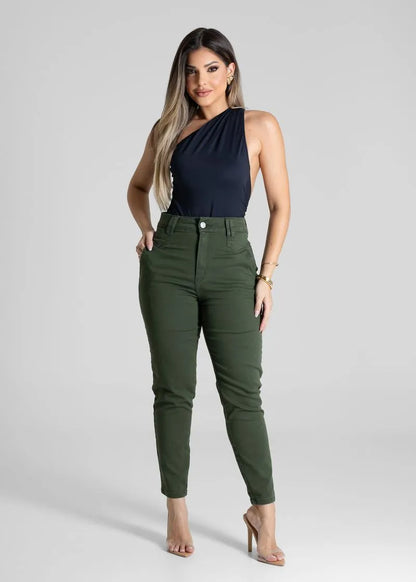 Calça Sarja Sawary Mom Verde 276233