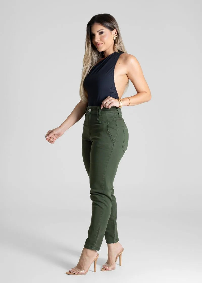 Calça Sarja Sawary Mom Verde 276233