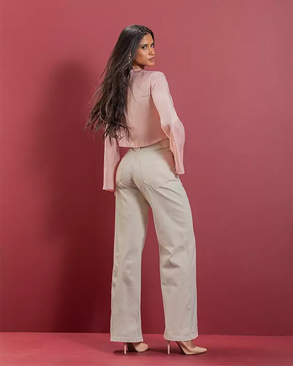 Calça Feminina Wide Leg de Linho Black Jeans 24308