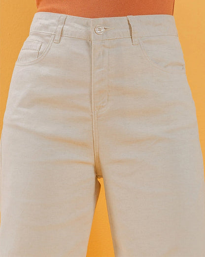 Calça Feminina Wide Leg de Linho Black Jeans 24308