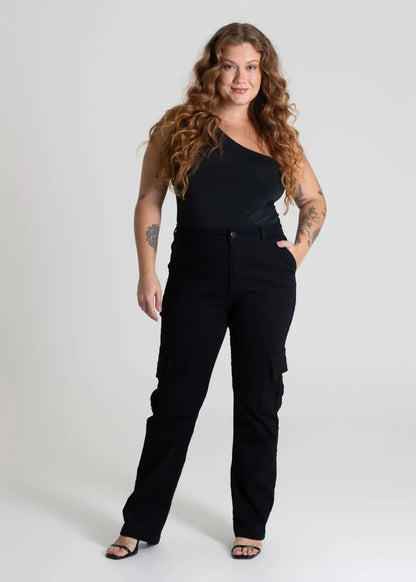 Calça Sarja Sawary Plus Size Wide Leg 280091