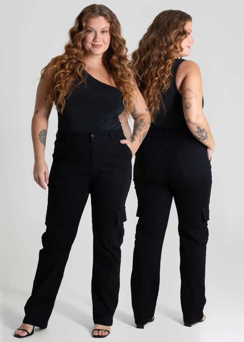 Calça Sarja Sawary Plus Size Wide Leg 280091