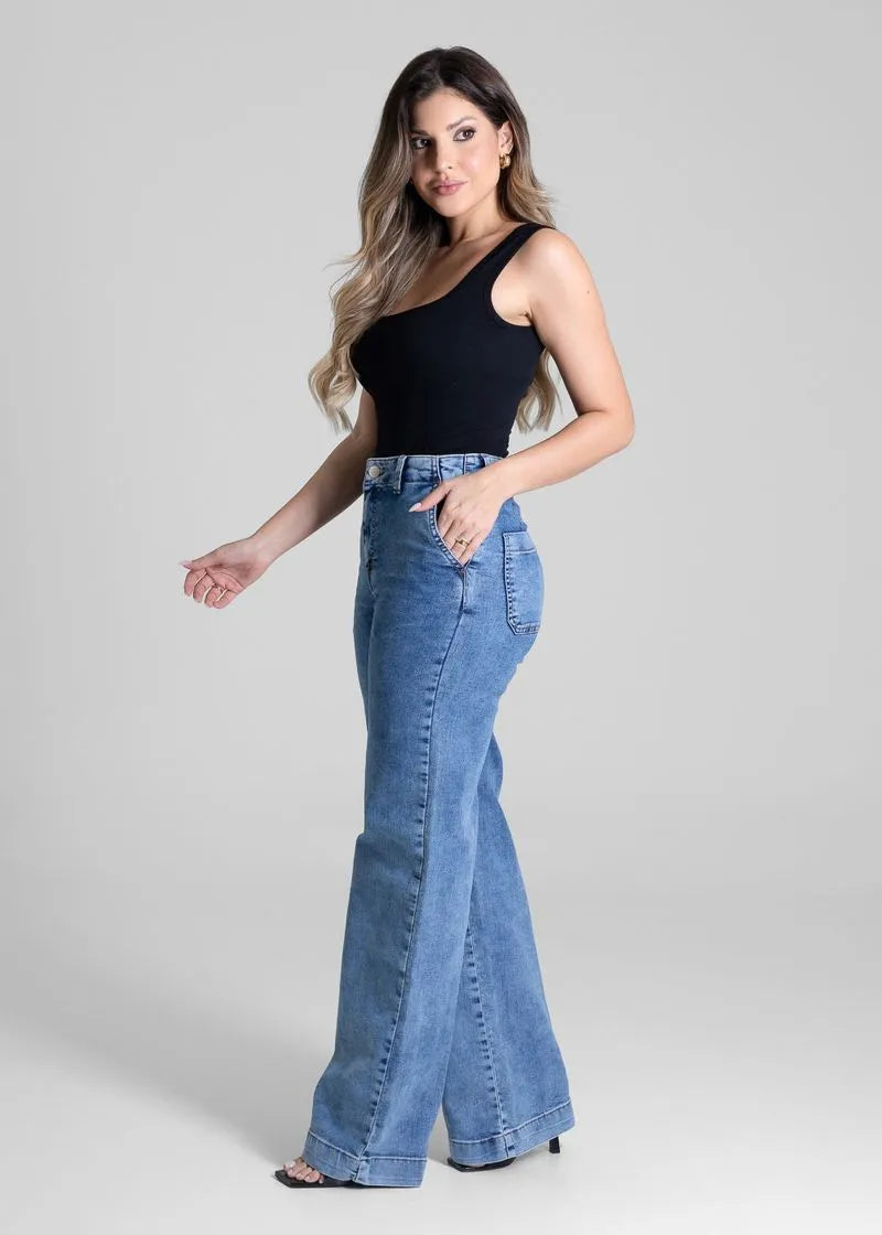 Calça Jeans Wide Leg Sawary 281357