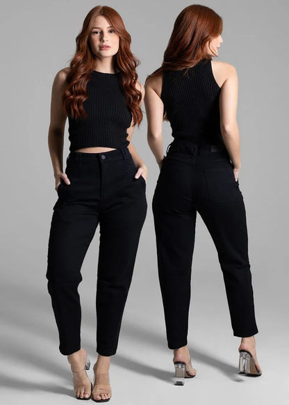 Calça Sarja Sawary Mom Preta 272557
