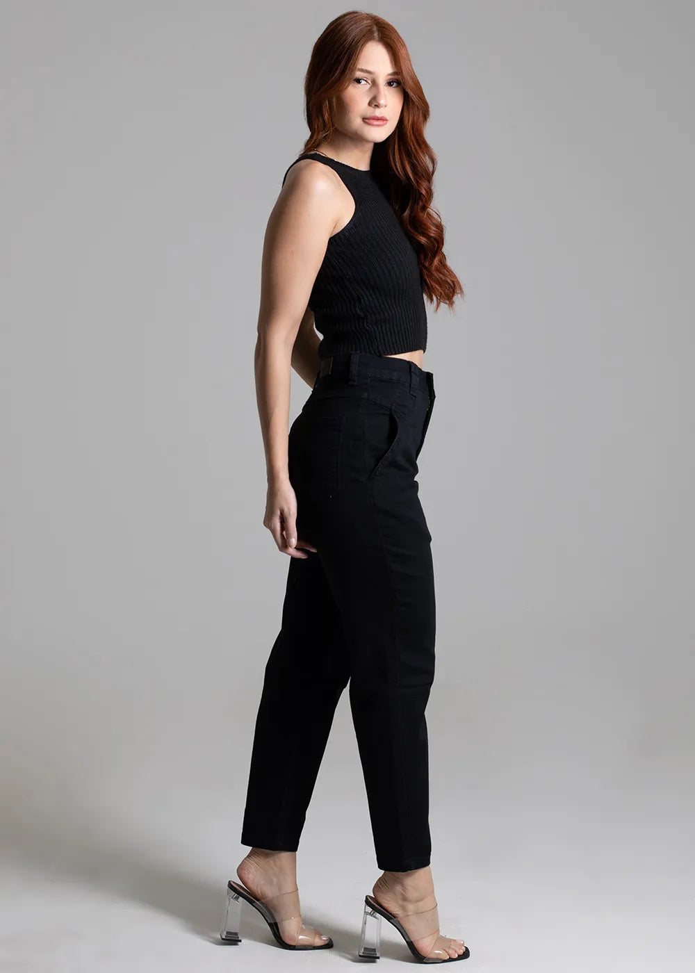 Calça Sarja Sawary Mom Preta 272557