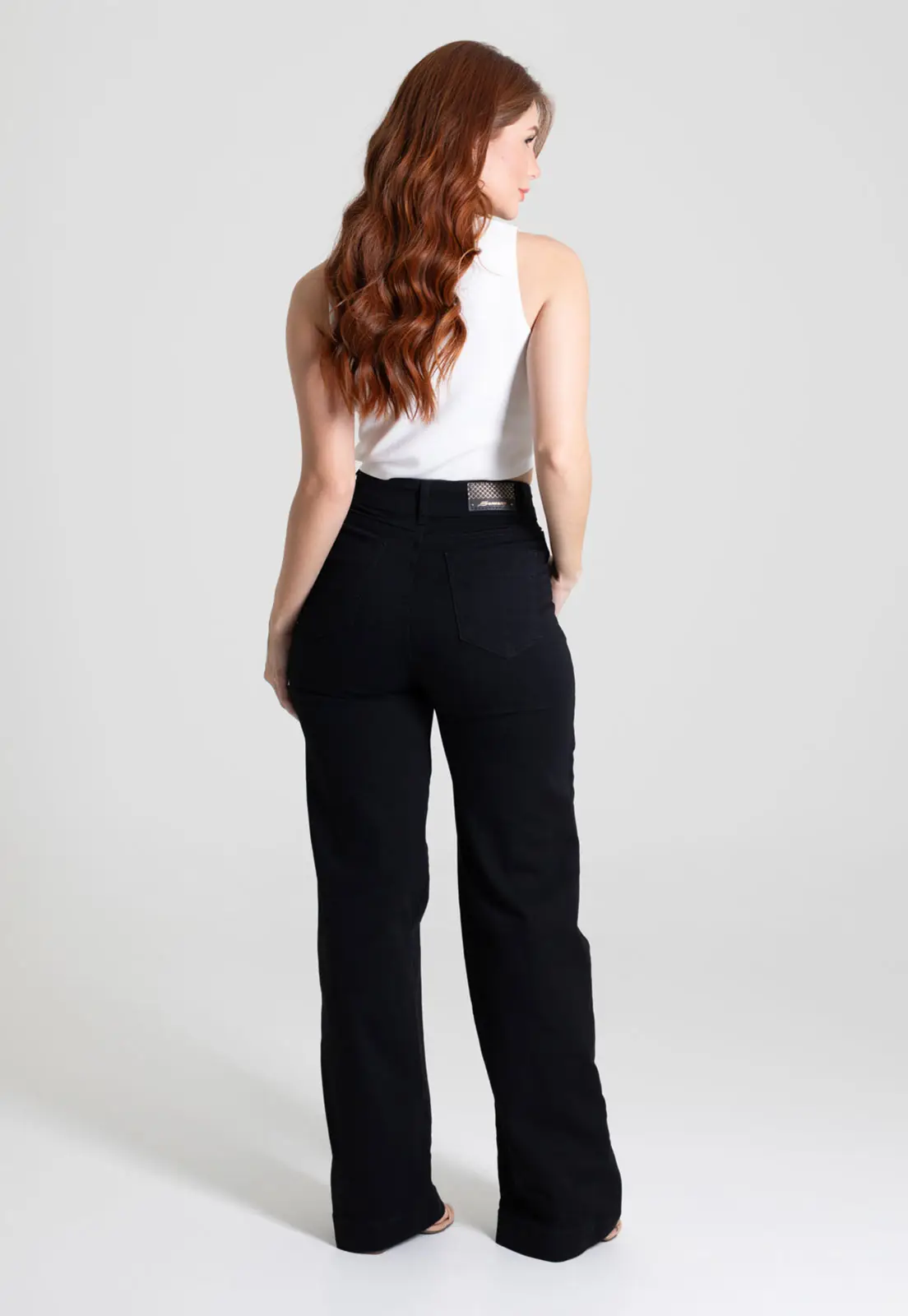 Calça Sarja Sawary Wide Leg Preta 275028