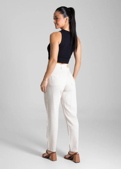 Calça Linho Sawary Mom Off White 281511