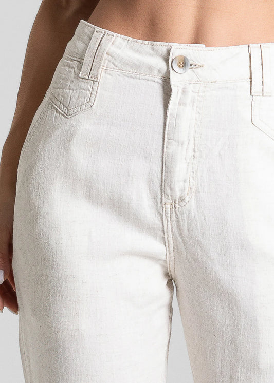 Calça Linho Sawary Mom Off White 281511