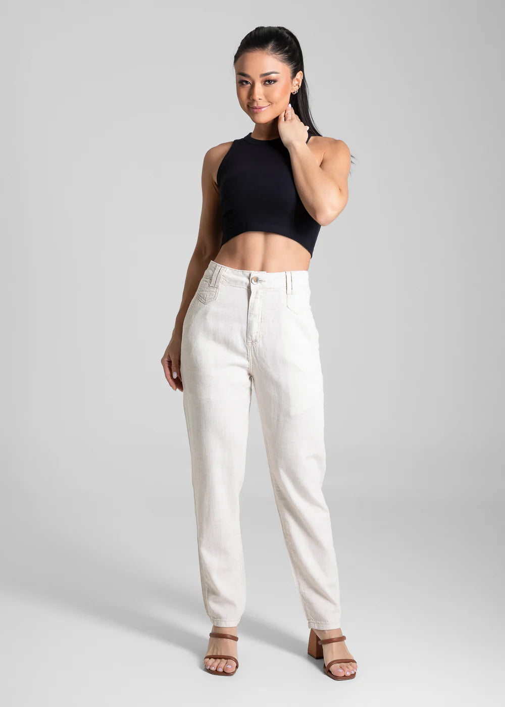 Calça Linho Sawary Mom Off White 281511