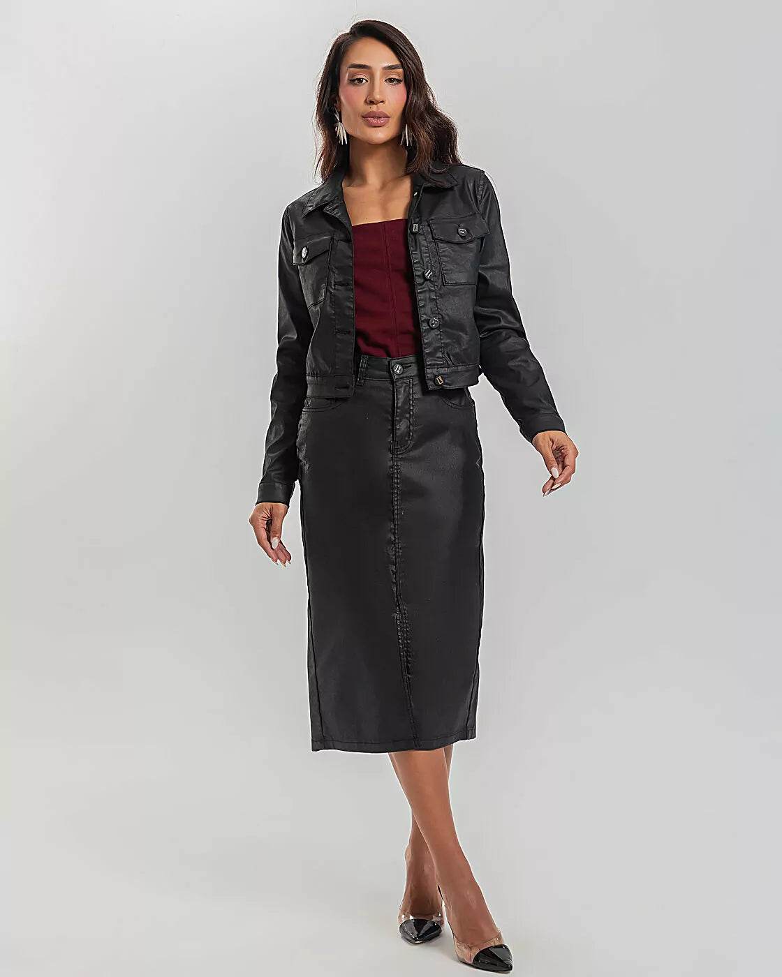 Jaqueta Feminina Resinada Black Jeans 24145