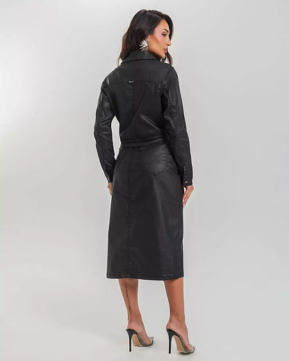 Jaqueta Feminina Resinada Black Jeans 24145