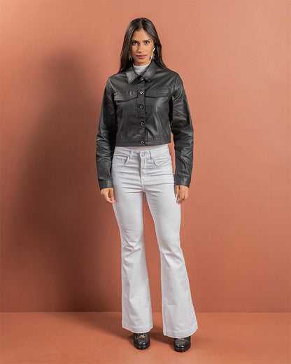 Jaqueta Feminina Resinada Black Jeans 24145