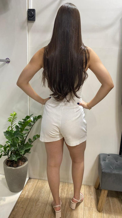 Cropped de Linho Off White Catálise 0121