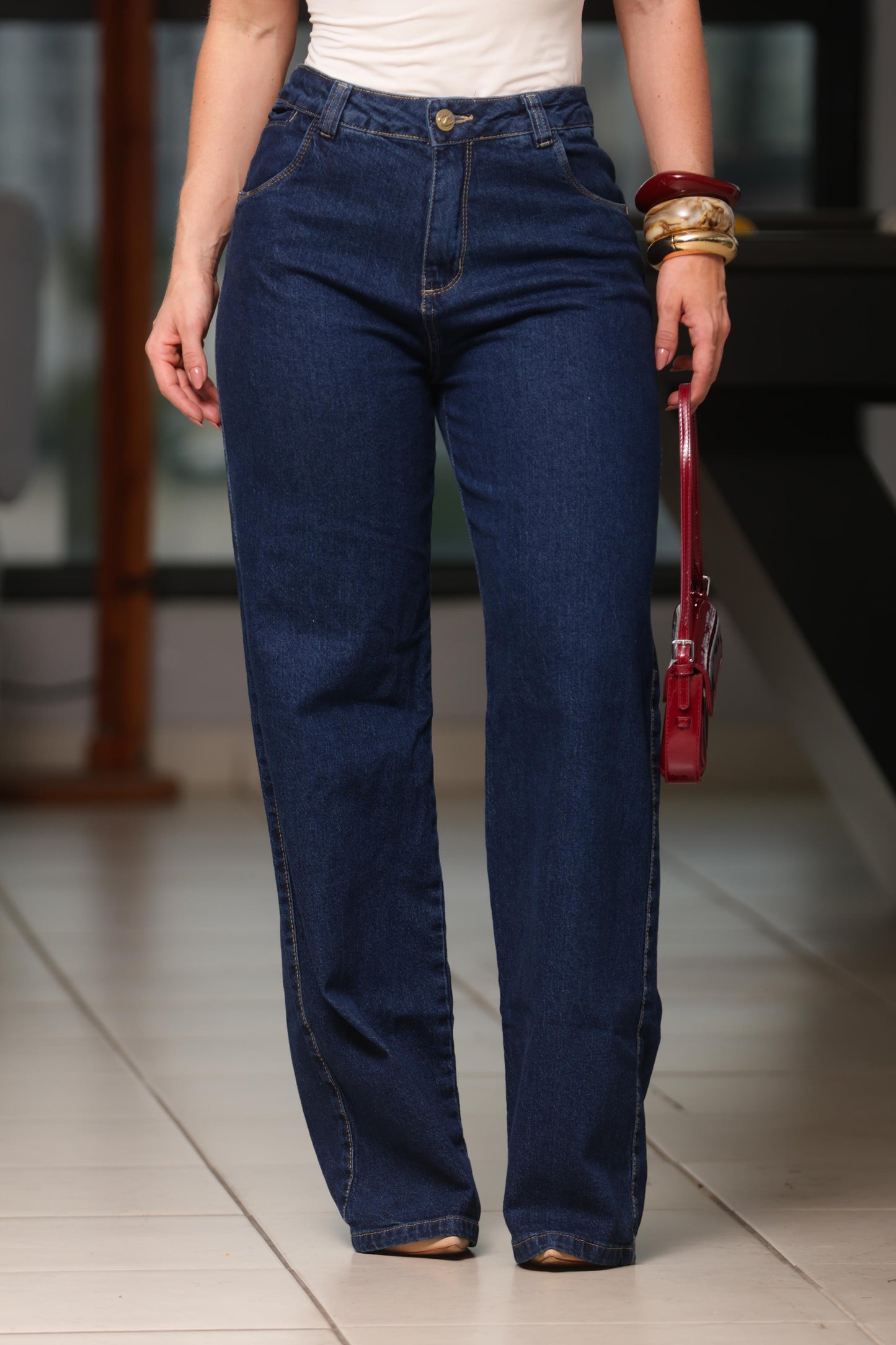 Calça Jeans  Wide Leg Darlook com Bolço para Celular 43397