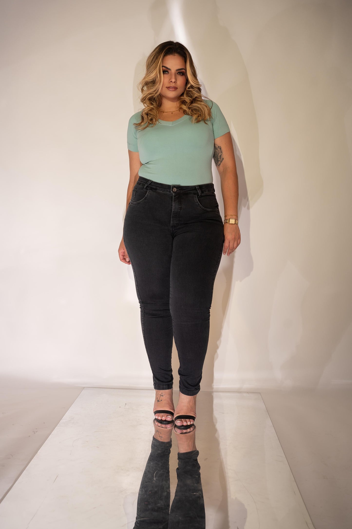 Calça Jeans Skinny Plus Size Estonada Darlook 43435
