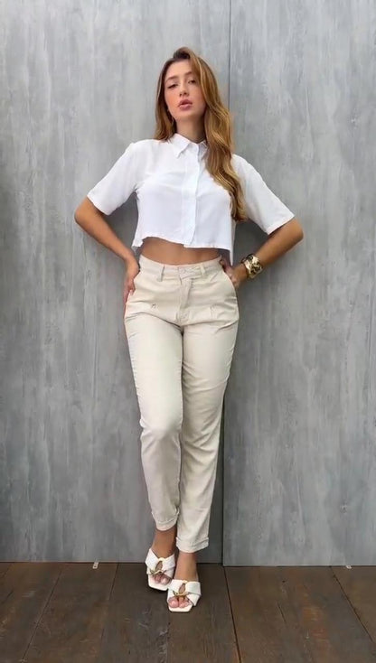 Calça Mom de Linho Black Jeans 25506