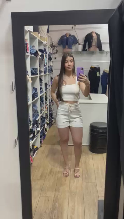 Shorts de Linho  OFF White Catalise