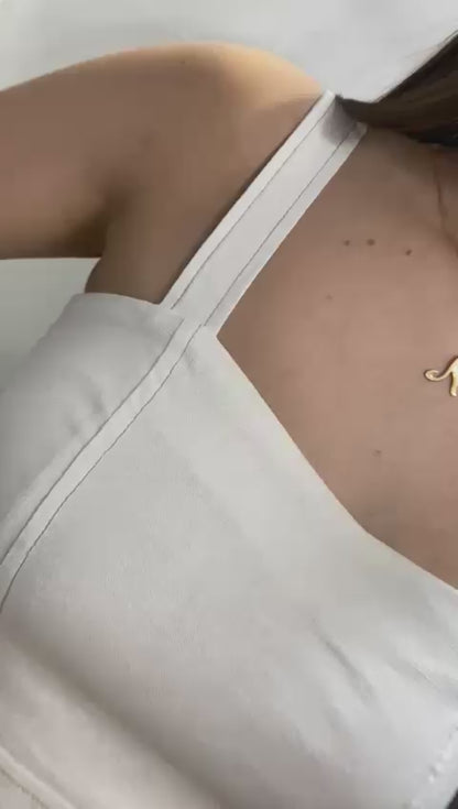 Cropped de Linho Off White Catálise 0121