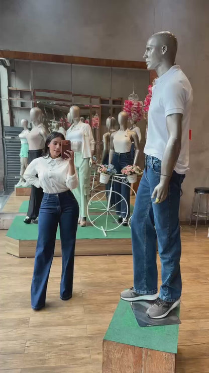 Calça Jeans  Wide Leg Darlook com Bolço para Celular 43397